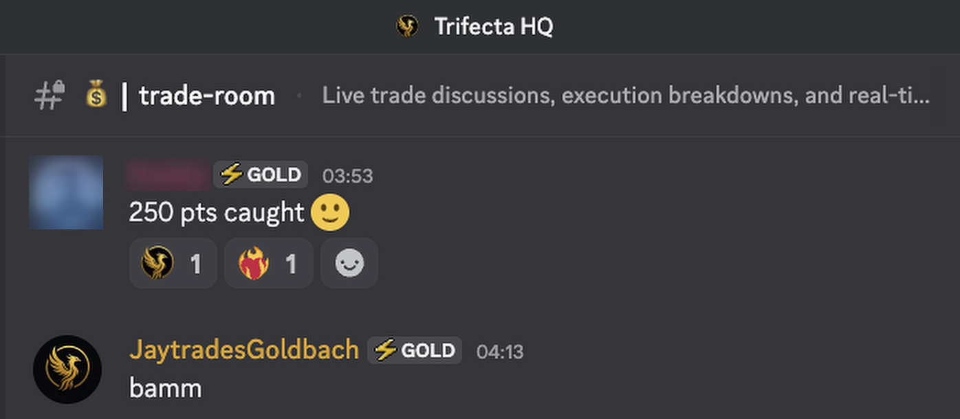 Private community feedback sharing a 250-point trading result