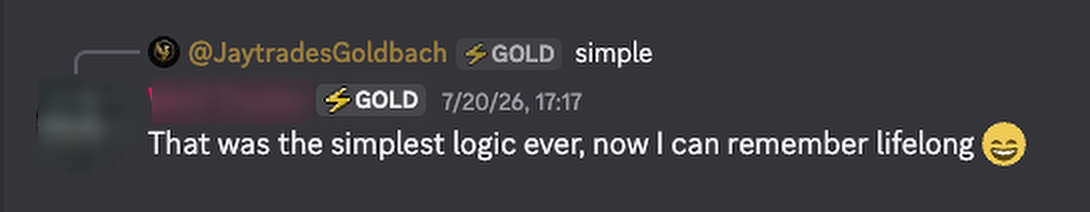 Private community feedback praising a simple and memorable explanation